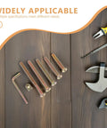 49-Piece M6 Hex Socket Head Screws And Barrel Nut Set, 40 To 80mm, tools on wooden surface