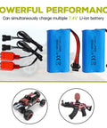 Two Pack 7.4V 1200mAh SM4P Plug Rechargeable Battery With USB Charging Cable For EC08 RC Toy Car Model