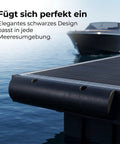Black beefy rubber dock bumper and semi circular dock guard for outer wheel docks and ports, marine grade heavy duty rub rail.