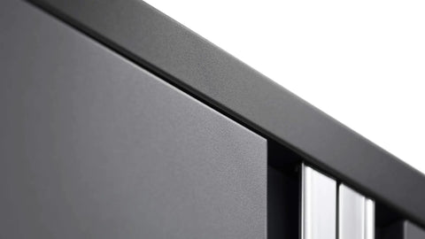 Close-up of the sleek finish on the Complete 7 Piece Badass Steel Garage Storage Set With Locking Rolling Tool Chest.