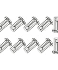 10 Pack M8 x 16mm Stainless Steel Clevis Pins With Flat Head Single Hole 304 Grade For Mechanical Linkages Trucks Lawn Mowers shown laid out