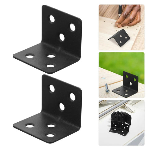 12 Piece L Shaped Corner Brackets With Screws Heavy Duty 90 Degree Shelf Brackets For MDF Cabinets And Tables Cold Rolled Steel With 6 Hole Slots Easy DIY Mounting For Home Or Office