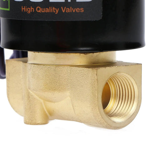 Close-up of Three Eighths Inch Electric Solenoid Valve 24VAC Normally Closed Brass Body With Viton Seal Built Tough For Air