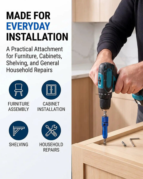 Three In One Magnetic Socket Bit Set With Adjustable Quarter Inch Hex Holder Magnetic Screwdriver Attachment And Extension Adapter For Quick Install And Stable Screw Alignment Perfect For Any DIY Or Pro Job, blue metal bit set for cabinet assembly