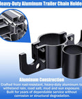 Heavy Duty Aluminum Trailer Chain Organizer With 7 Way Plug Holder For Two Inch And Two And A Quarter Inch Tongue Jacks