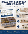 Workhorse 400 Piece Self Drilling Drywall Anchor And Screw Kit With 170 Expansion Anchors 200 Drywall Screws And 50mm Double Ended Driver Bit For Quick Strong All In One Hollow Wall Mounts in case