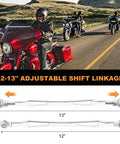 Chrome Shift Linkage For Harley Touring Rigs 1986 And Later Road King Road Glide Electra Glide Tri Glide Softail Aftermarket Replacement Gear Shift Lever, 12-13 in adjustable aluminum