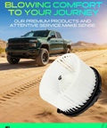 Straight Fire Top Shelf Front Ac Heater Blower Motor Replacement For Hyundai Kia Azera Elantra Sonata Cadenza Forte Durable Quick Install Cabin Airflow Fix close-up view on a sandy landscape.