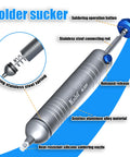 No Clog Desoldering Pump With Powerful Vacuum Suction, aluminum body, silicone tube, stainless steel spring, desoldering tool