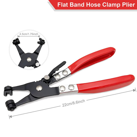 Flat band hose clamp plier from 3 Piece Hose Clamp Pliers Set With Long Reach Wire Spring Pliers Angled Pliers And Flat Band Pliers