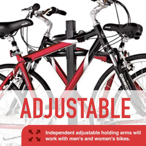 Freestanding 4 Bike Rack With Adjustable Arms, Durable Vinyl Coated Steel, Rubber Skid Guards, Easy Assembly, Holds Up To 160 Lbs