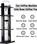Portable Ice Drip Coffee Maker Crafted From Reclaimed Pine Wood And Clear Glass Tower for cold brew coffee extraction.