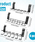 Six Piece Slatwall Screwdriver Holders Set With Three Styles And Two Sizes For Garage Shop And Retail Displays shown in black