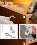 Premium Furniture Fastener Kit Contains 10 Pieces Of 12 Millimeter Flat Head Hex Cap Bolts Paired With Steel Barrel Nuts And Included Allen Wrench, showing installation with an Allen wrench.
