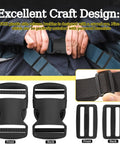 1.5 Inch Side Release Buckles Kit With 30 Tri Glide Slides, showing front and back views of plastic buckles with a strap