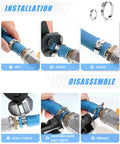 Single-ear stainless 304 hose clamp kit with pincer tool; 210 pcs, 12 sizes 6–36 mm for automotive, plumbing