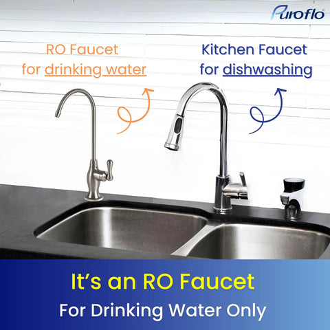 Brushed Nickel Reverse Osmosis Faucet No Air Gap For Under Sink Water Filtration System NSF Certified Lead Free Tap FLR575BN