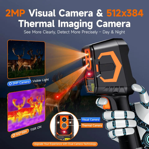 Pro-Grade Dual-Lens Thermal And Visible Imaging Camera with 640x480 Infrared and 2MP Visible Sensor, TISR 512x384 in use