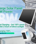 2 Pack 8W Solar Panel Charger For Outdoor Cameras Compatible With Stick Up Cam Pro Plus and Spotlight Cam Pro Battery Versions White