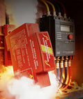 Built Like A Tank Automatic Fire Extinguisher With Dual Nozzles And Advanced Heat Aerosol Technology Featuring Smart Temp Sensing deployed in a fire hazard.