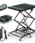 No Sweat Heavy Duty Electric Trunk Lift Table For Mobility Scooters And Wheelchairs 110 Lb Load Capacity 24V Aluminum Loading Ramp with control and cables.