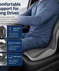 Road Ready Memory Foam Seat Cushion For Tesla Cybertruck And Pickup Trucks With Ergonomic Lumbar Support Beat Back Fatigue Cruiser Booster Pad For Long Haul Trips And Office Desks Black on truck seat.