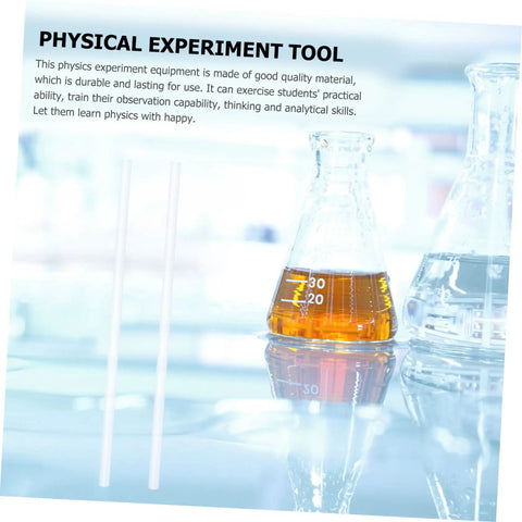 Two Pack Glass Electrostatic Experiment Sticks With Silk Cloth For Static Electricity Learning next to science flasks