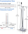 Freestanding Tub Filler With Handheld Shower Kit Floor Mounted Chrome Bath Faucet Easy One-Handle Control And Diverter
