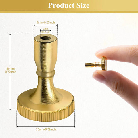 DiCUNO lamp switch knob, brass metal, vintage brass finish, front view