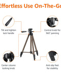 Lightweight 50 Inch Aluminum Camera Tripod With Quick Release Plate, Adjustable 16 To 50 In, highlighted features and functions