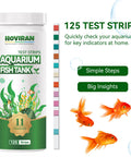 Game Changer 11 In 1 Aquarium Water Test Strips For Ph Ammonia Nitrate And Hardness 125 Ct Fish Tank Test Kit in white container.
