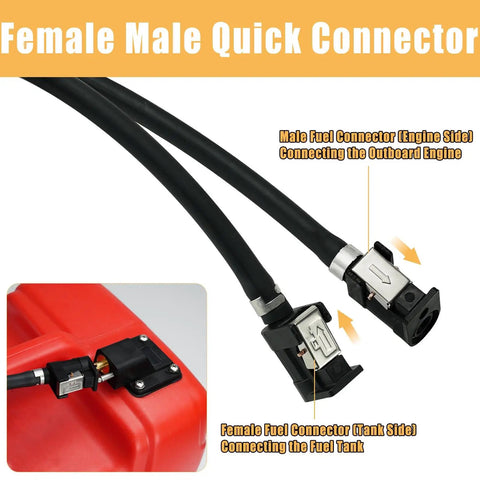 Marine Outboard Fuel Line Kit With Five Sixteenths Inch Ten Foot Hose Primer Bulb Quick Connectors Four Clamps And Fuel Filter