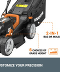 14 Inch Cordless Lawn Mower 2 In 1 Electric Push Mower With Quiet Operation Compact And Lightweight Design 6 Position Height Adjustment