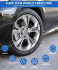 Gray Charcoal Wheel Scratch Repair Pen For Honda Vehicles Color Matched Wheel Touch Up Marker Quick Easy Fix For Scratches Rust And Corrosion On Rims No Mess DIY Tool For Car Enthusiasts Long Lasting Finish applied on Honda wheel
