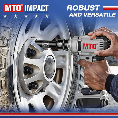 Using impact wrench with 2 Piece 3/4 Inch Female To 1/2 Inch Male Impact Socket Adapters Set on car wheel, heavy duty reducer