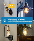Clear Vintage Filament LED ST64 Waterproof Bulbs, 800 Lumens, 8.5W, used in wall, ceiling, and table fixtures showcasing retro glow
