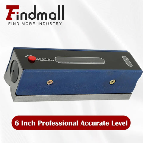 6 Inch Pro Level With Box, Insanely Accurate Spirit Level For Machinists And Toolmakers, Carbon Steel Body, 0.0002 Inch Precision