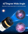 4mm 10mm 23mm Eyepiece Set With 2x Barlow Lens For 1.25 Inch Tubes, 62 Degree Wide Angle View, night sky illustration