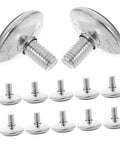 24 Pack Straight Up Adjustable Chair Legs Knock Out Wobbles Fast With Heavy Duty Non Slip Screw In Stabilizers, silver leveling pads.