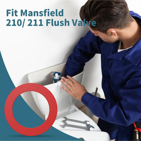 2 Pack Silicone Flush Valve Seal For 210 And 211 Toilets Upgraded Tank Gasket Replacement Chlorine Resistant Durable Toilet Seal Easy Install Equivalent To 630-0030 installed in Mansfield toilet tank