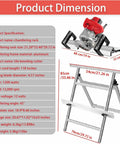 Product dimensions for Heavy Duty Electric Tile Bevel Cutter With 43 Degree Chamfer Angle Rock Solid Aluminum Base Powerful 1200W Motor.