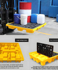 Rugged Heavy Duty Modular Oil Spill Containment Tray With Drain Outlet For Paint Buckets And Tools, Stackable Spill Platform