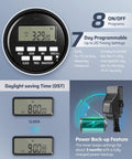 Outdoor Digital Power Strip Timer With 6 Outlets Waterproof Garden Power Stake and 6 Foot Cord Heavy Duty 15A Digital Timer display