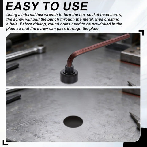 Heavy Hitter Metric Sheet Metal Hole Punch Set Bearing Steel Knockout Tool Bang Out Clean Circular Cuts In Thick Plate Fab Work That Truly Rocks The Shop Floor