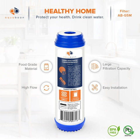 Five Micron 10 Inch GAC Water Filter Cartridge Replacement For AP117 GAC 10 GAC1 4 Pack Coconut Shell Carbon Removes Chlorine VOCs And Odors
