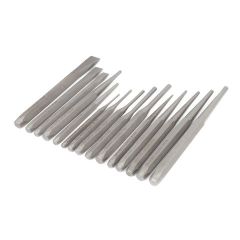 Punch And Chisel Set 16 Piece With Cold Chisels, Tapers, Pin And Center Punches, Chrome Vanadium Steel