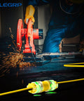 Lighted Straight Blade Electrical Plug And Connector Set 15 Amp 125 Volt NEMA 5 15P And 5 15R in use with power saw