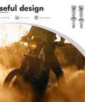 Beefy Aluminum Alloy Mirror Conversion Screws Set Two Pack For Motorcycle Rearview Mirrors Universal Fit Easy Install Enhanced Safety Silver Scooter Handlebar Kit, two silver screws shown