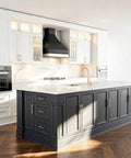Modern kitchen with 10 Pack Brushed Nickel And Gold Cabinet Handles And Drawer Knobs Set, Seven And A Half Inch Hole Center, Zinc Alloy Furniture Pulls