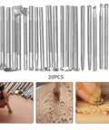 Pro Grade 20 Piece Leather Stamping Tool Set With Unique Shapes And Patterns For Carving And Crafting Leather Work Stainless Steel